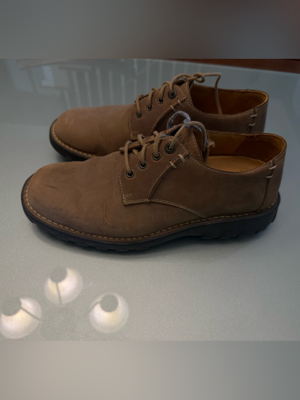 Men's Brown Leather Derby Shoes with Cushioned Sole